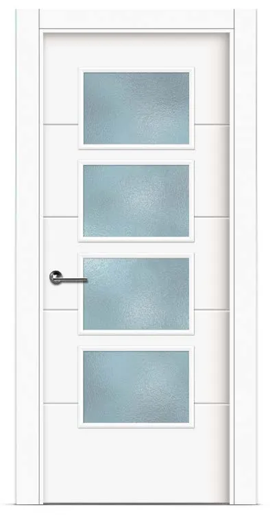 Puerta de madera lacada en blanco 1004 con 4v