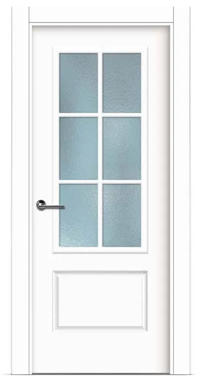 Puerta de madera lacada en blanco R101 6V